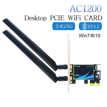1200Mbps Vezeték nélküli, PCI-e PC-n 802.11 ac Adapter Bluetooth 4.0 Qualcomm Wifi Kártya 2.4 G/5 ghz-es Asztali PCI Express Adapter For Windows