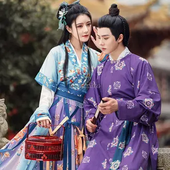 2023 Kínai hagyományos vintage ruhák unisex hanfu meghatározott tang-dinasztia kerek nyak köntös ősi stílus cosplay jelmez a233