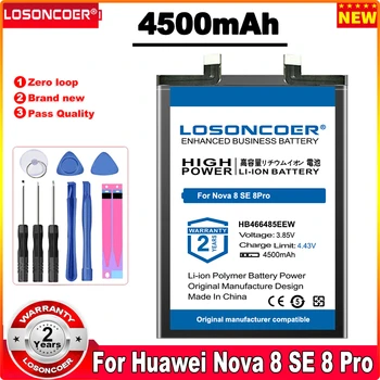 4500mAh HB466485EEW A Huawei Nova 8 SE Nova 8 Pro Akkumulátor, Huawei Nova 8Pro Nova 8SE Akkumulátor