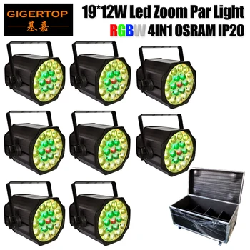 8IN1 Flightcase Pack 19 x 12W RGBW 4IN1 Színű Led Zoom Par Light Nem Vízálló Teljesítmény Con Kapcsolat Beltéri Led