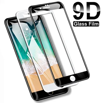 9D Teljes Borító Edzett Üveg iPhone 8 7 6 6 Plusz 5 5S SE 2020 képernyővédő fólia iPhone 11 Pro XS Max X XR Védőfólia