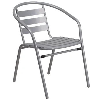 A Flash Bútorok, Ezüst Fém Étterem Stack Szék Alumínium Slatslounge szék, székek nappali