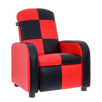 A Legénység Bútor Boost Gyerekek Fekvőfotel Szék Poliuretán Műbőr Fekete/Piros mini kanapé gyerekek székek