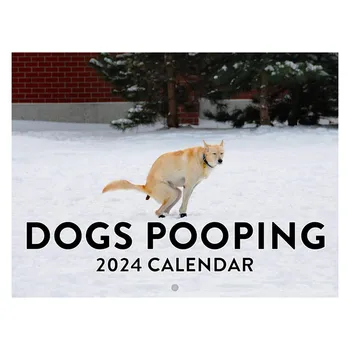 A kutyák Kakil 2024-Es Fali Naptár Vicces Kutya Minta 2024-Es Fali Naptár Új Év Karácsonyi Ajándékok