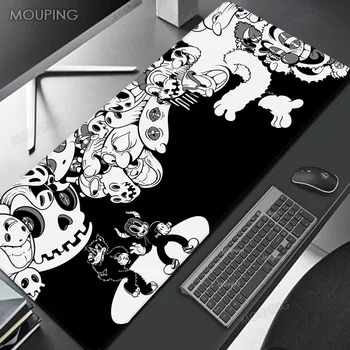 Anime-Art Fekete-Fehér Egér Pad Nagy Irodai Íróasztal Mat Gaming Billentyűzet Gumi Pad, Az Asztal Játék a Lábtörlő Szőnyeg
