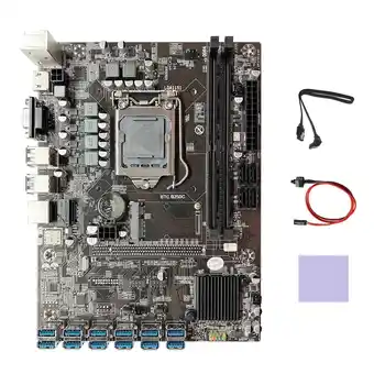 B250C BTC Bányászati Alaplap+SATA Kábel+Kapcsoló Kábel+Thermal Pad 12X PCIE, hogy USB3.0 GPU Slot LGA1151 Bányász Alaplap
