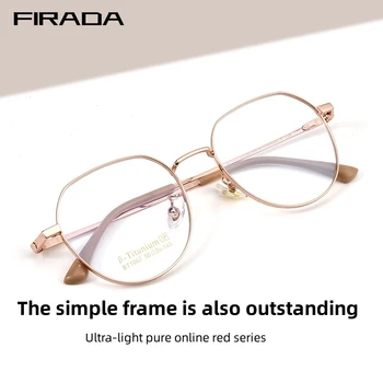 FIRADA Új Luxus Szemüveg Női Kör Retro Kerek Titán Szemüveg Optikai Szemüveget Keret A Férfiak a Nők BT1007M