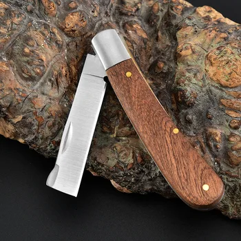 Forró rózsafa elektromos vezeték szigetelés kés faipari kerti gyümölcs oltása hordozható önvédelem összecsukható kés