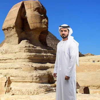 Férfi Muszlim Köntös Közel-Keleti Iszlám Hosszú Ujjú Arab Legénység Nyak Iszlám egyszínű Kaftán Maxi Dubai Hosszú Jubba Thobe Abaya