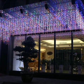 Karácsonyi LED Függöny Jégcsap String Fények, Bágyadtság 0.4-0.6 m Ünnep Világítás Tündér Esküvő Kert Kerti Utca Dekoráció