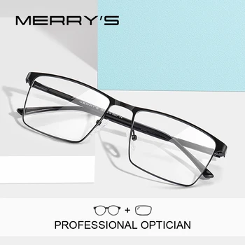 MERRYS DESIGN Férfiak Szemüveget Tér Rövidlátás Teljes Keretek Szemüveg, Férfi Üzleti Stílusú Optikai Szemüveg S2057PG