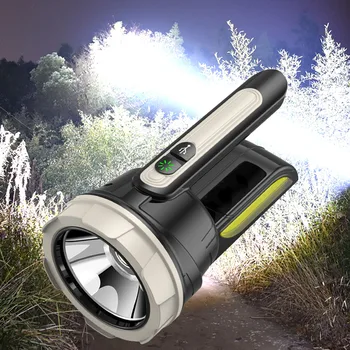 Nagy teljesítményű LED-es Zseblámpa COB Világítás USB Újratölthető, Nagy teljesítményű Fényszóró Oldalsó Fény Kerti Kemping Halászati Fáklya