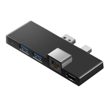 USB3.1 USB-C Hub Dokkolóegység Gen1 4K, HDMI-Kompatibilis SD/TF Kártya Olvasó RJ45 6In1 Átalakító A Microsoft Surface