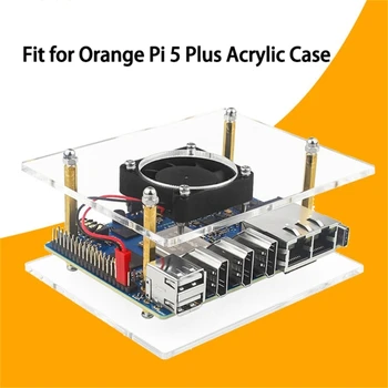 a Narancs Pi 5 Plusz Akril Esetben Átlátszó Burkolat Aktív, Passzív Hűtés Shell Opcionális hűtőventilátor Hűtőborda