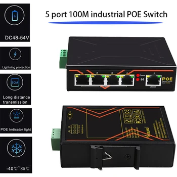 10/100Mbps Ipari kapcsoló Internet Splitter ethernet ipari POE Switch RJ45 Elosztó Játék Betöltése Adapter Játék hálózati kapcsoló