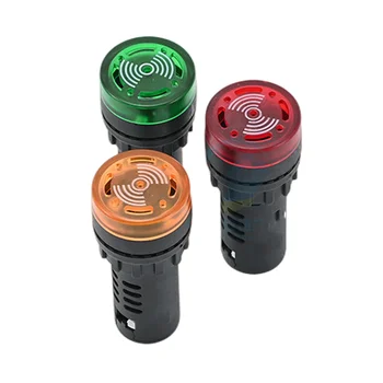 16 mm-es LED-es csengő 12V 24V-os 220V piros LED jelzőfény