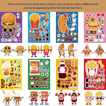 16Pcs/Set a Gyermek-Szülő Gyermek Interaktív Rejtvényt, Matrica, sült Krumpli Hamburger DIY Party Matrica Gyerekek Oktatási Játékok