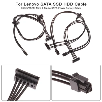 1DB hot-35cm/45cm/65cm Mini 4 tűs, hogy SATA tápkábel A Lenovo SATA SSD HDD Kábel 18AWG