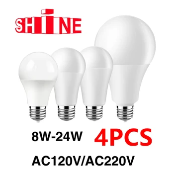 4db LED energiatakarékos izzó 8W-24W AC110V 220V nem pislákoló meleg fehér lámpa E27 B22 alkalmas konyha tanulmány