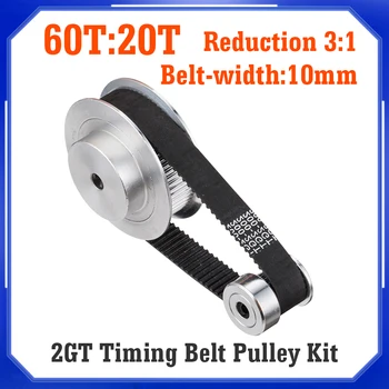60teeth 20teeth GT2 vezérműszíj, Görgő furat 5mm/8mm Csökkentése 3:1/1:3 öv szélessége 10mm a 3D-s nyomtató kellékek