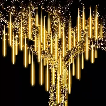 8 LED Csövek Meteorzápor String Garland Függöny Karácsonyi Fények Decor Kültéri Esküvői Utcai Kert Dekoráció tündérfény Függöny