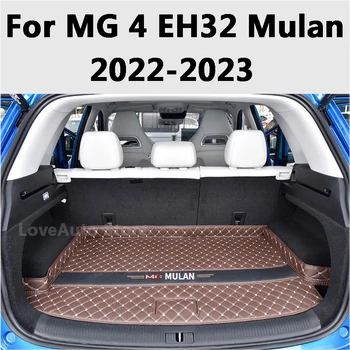 A MG 4 MG4 EH32 Mulan 2022 2023 Autó Bőr táskát Mat Csizma Bélés Tálca Hátsó Csomagtartó Rakomány Mat Védő Pad Tartozékok