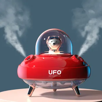 Aranyos UFO Párásító Víz Dupla Diffúzor Spray Köd Készítő Home Office Aranyos Bolygó Medve LED Ultrahangos Aroma Diffúzor