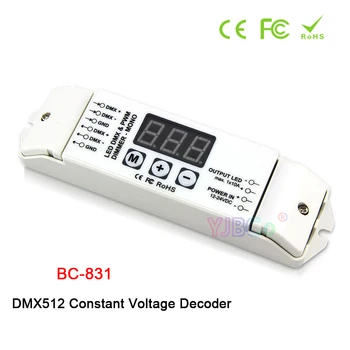 BC-831 12V-24V egyszínű, DMX512 LED Szalag lámpa Vezérlő 3-digitális-kijelző DMX Állandó Feszültség Dekóder Ligths szalag Dimmer