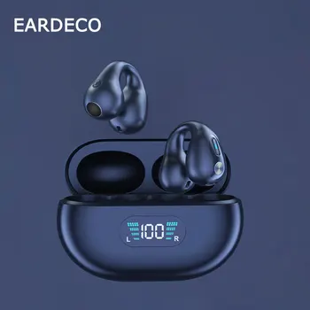 EARDECO Levegő Vezetés Bluetooth 5.3 Fülhallgató Sport Vízálló Led Vezeték nélküli HiFi Fejhallgató Sztereó Fülhallgató, Nyitott Fül Headset