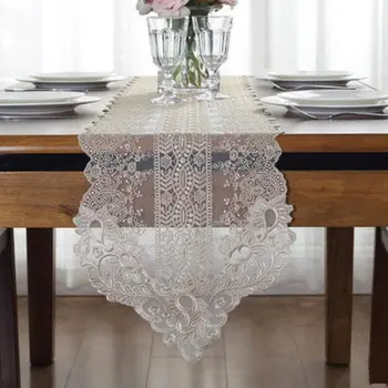 Elegáns koreai asztali futó hercegnő haza textil-asztalterítő esküvői dekoráció virágmintás íj, csipke, fonal szoknya terítő