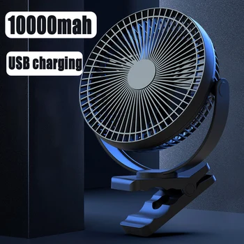 Elektromos Ventilátor Klip USB Töltés Táblázat Vezeték nélküli 10000mAh Akkumulátor Szabadtéri Utazás Hordozható Ventilátor 4 Sebesség Korrigált Haza Szoba