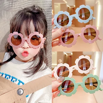 Gyermek Napszemüveg Aranyos Színes Keret Virág Napszemüvegek UV400 Védelem napszemüvegek Aranyos koreai Gyerekek, Lányok, Fiúk, napszemüvegek