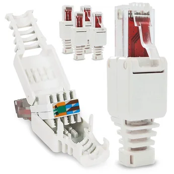 Hordozható POE Ethernet Kábel Eszköz-kevesebb RJ45 Csatlakozó CAT6 Csatlakozó
