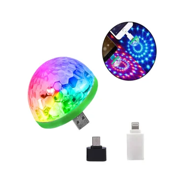 Hordozható mobiltelefon Színpad fények Mini RGB Projektoros lámpa Buli DJ Disco labdát Fény Beltéri Lámpák Klub LED Mágikus Hatás projektor