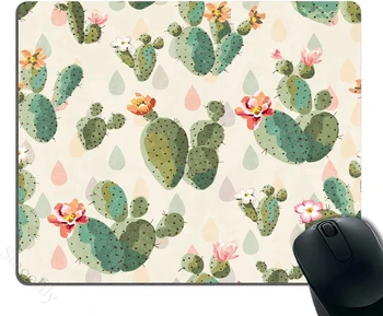 Kaktusz Gaming Mousepad,Tüskés Minta Kaktusz Virág Egér Pad 9.5 X 7.9 Colos
