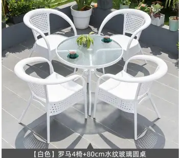 Kerti Asztal, szék Udvar esernyő a nap esernyő alkalmi non-rattan szék három részes szett erkély tea Asztal, szék