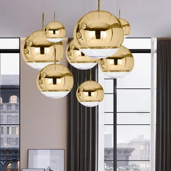 Kreatív Egyszerű E27 Medál Lámpa Modern Üveg Borítás Labdát Medál Fény Étterem Nappali Kávézó Dekoráció, Beltéri Világítás