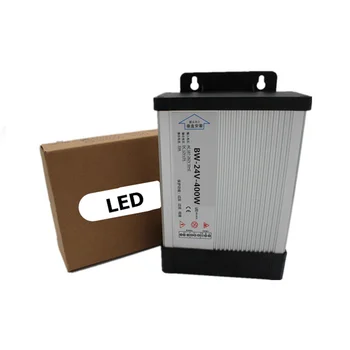 LED Kültéri Esővédő Tápegység 400W dc 24 vac LED Driver Világítás Transzformátor IP33 Védelmi szint AC 220V Alumínium Test