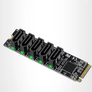 M. 2 NVME PCI-E PCIE X4 X8, X16, Hogy 6 Port 3.0 SATA Adapter Kártya Kelő III. JMB585 6 GB/S Alváz Szerver PC Számítógép Bővítés
