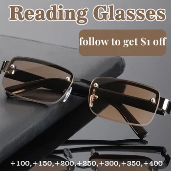 Magas minőségű, Fél-képkocka Olvasó Szemüveg a Férfi Természetes, Eredeti Kő Távollátás Szemüveg Dioptria +1.0 +4.0