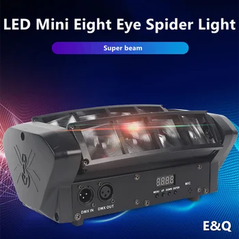 Mini LED nyolc szeme sugár mozgó fej fény lézer 9 vezérlősáv dj disco party dance színpadi hatás világítás