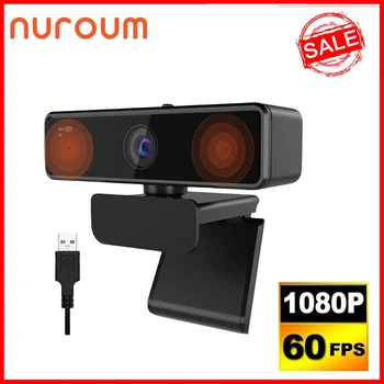NUROUM V11 1080P Autofókusz Streaming Webcam Web Kamera Full HD Plug & Play USB Webkamera Mikrofonnal PC