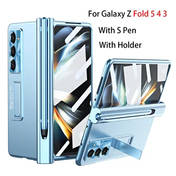 Precíziós Series Samsung Galaxy Z Fold 5 Telefon Esetekben Összecsukható állvánnyal S Pen, Mágneses Csuklópánt Z Fold 4 3 Telefon Esetében
