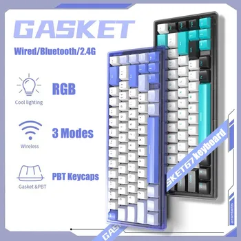 RGB Bluetooth Mechanikus Billentyűzet C-Típusú Vezeték nélküli Gaming Billentyűzet Asztali Laptop PC Gamer Szabott Billentyűzet Keycaps