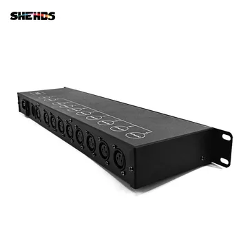 SHEHDS DMX512 8CH Jel Erősítő Splitter Út 8 DMX Forgalmazó Színpadi Fény Vezérlő Berendezések