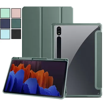 Samsung Galaxy Tab S8 S7 S7 Plus FE Tablet Esetében tolltartó Átlátszó burkolattal Alapvetően a Galaxy Tab S7 Plus S8 S7 S8-Ügy