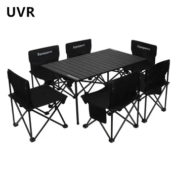 UVR Kerti Összecsukható Asztalok, Székek, Csomag Ultra-könnyű Piknik Berendezések Hordozható Alumínium Összecsukható Kemping Asztal, Székek