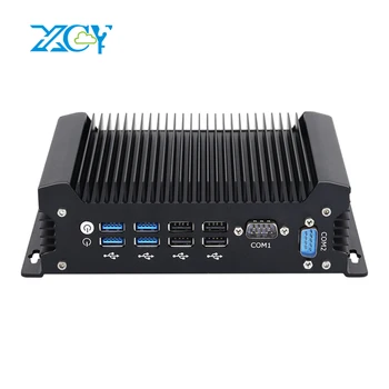 XCY ventilátor nélküli IPC Mini PC Intel Core i5 7287U 2x DB9 2x RS232, GbE LAN 8x USB HDMI VGA Támogatja a WiFi 4G LTE Windows Ubuntu