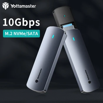 Yottamaster M. 2 NVMe/SATA Kettős Jegyzőkönyv Merevlemez Burkolat C-Típusú USB3.2 Gen2 10Gbp SSD Külső Tároló Doboz 4 TB SSD-Ügy