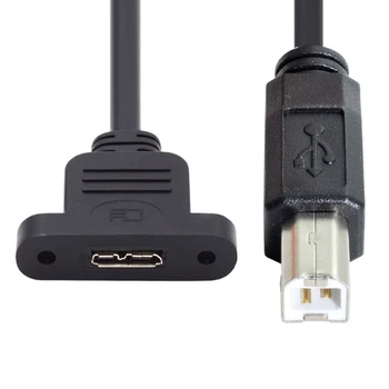 Zihan Erős Csavar-Zár USB 2.0 Férfi Mikro 3.0 B Típusú Női Hosszabbító Kábel 480Mbps